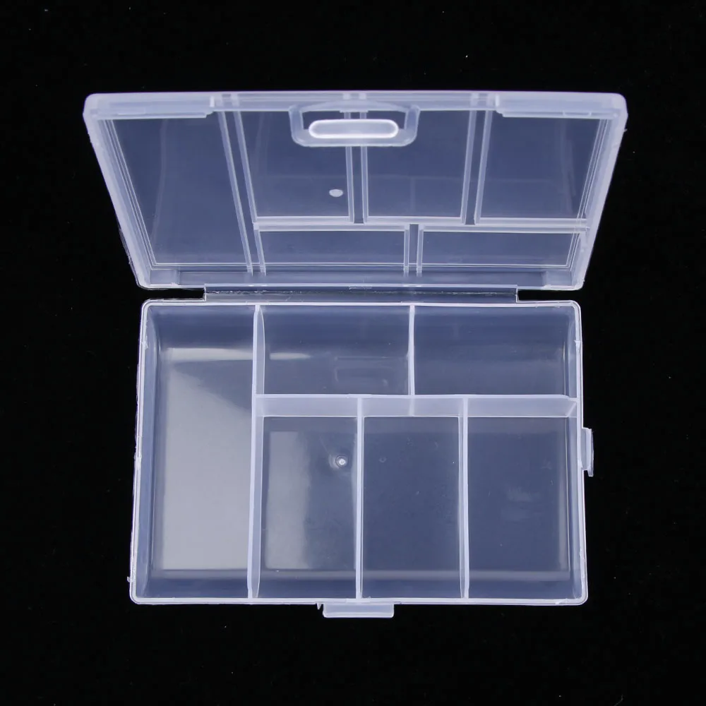 6 Grids Compartment Plastic Storage Box Practical Toolbox Transparent PP Boxes Bead Jewelry Case Display Organizer Container