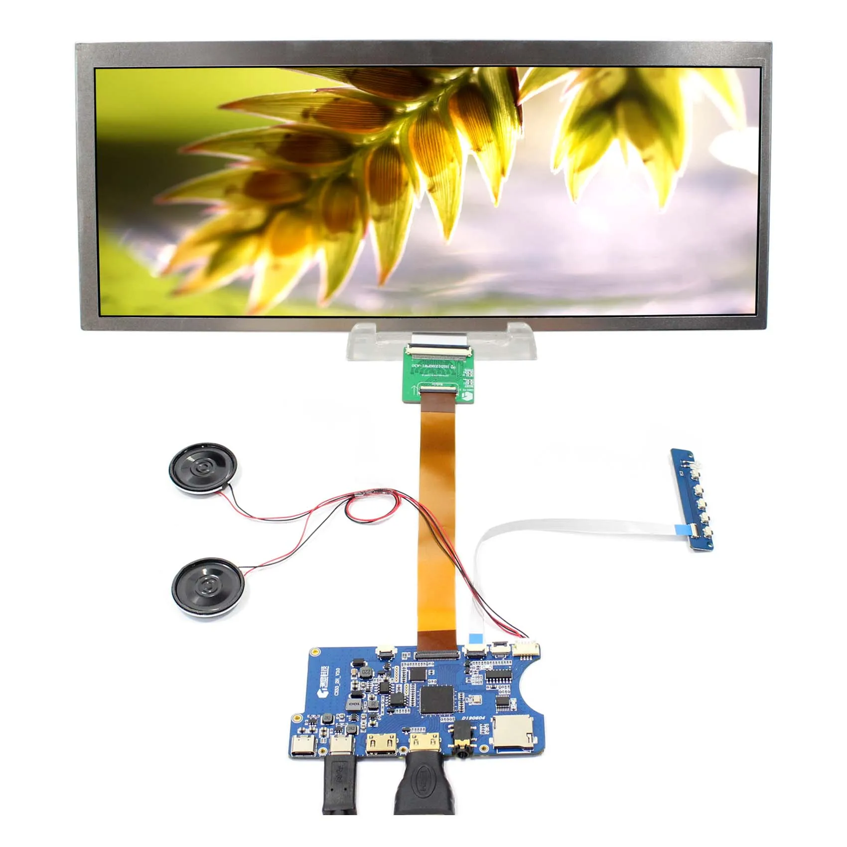 12.3inch HSD123KPW2-D10 1920X720 850nits LCD HDM I Type C TF Card LCD Controller