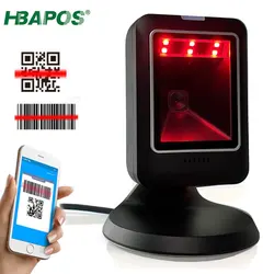 Hbapos Barcode Reader Omnidirectionele 1D 2D Desktop Barcode Scanner Automatische Handsfree Data Matrix Qr Code Reader Scherm Scan