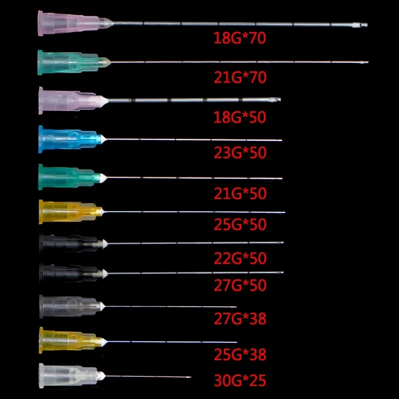 10pcs Korea Hot Sell Mesotherapy Blunt Cannula For Filler14G--30G Hyaluronic Acid Injection Blunt Tip Micro Cannula