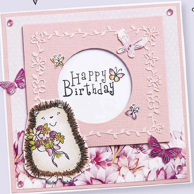 Happy hérisson – sceau en Silicone Transparent pour bricolage, Scrapbooking, estampage en caoutchouc, coloration, gaufrage, décor de journal intime, réutilisable