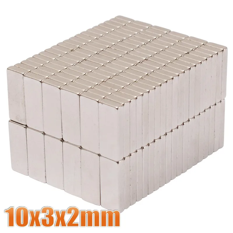 20~1000Pcs 10x3x2 Neodymium Magnet NdFeB Magnets 10*3*2 Block Super Powerful Strong Permanent Magnetic imanes Block 10x3x2mm