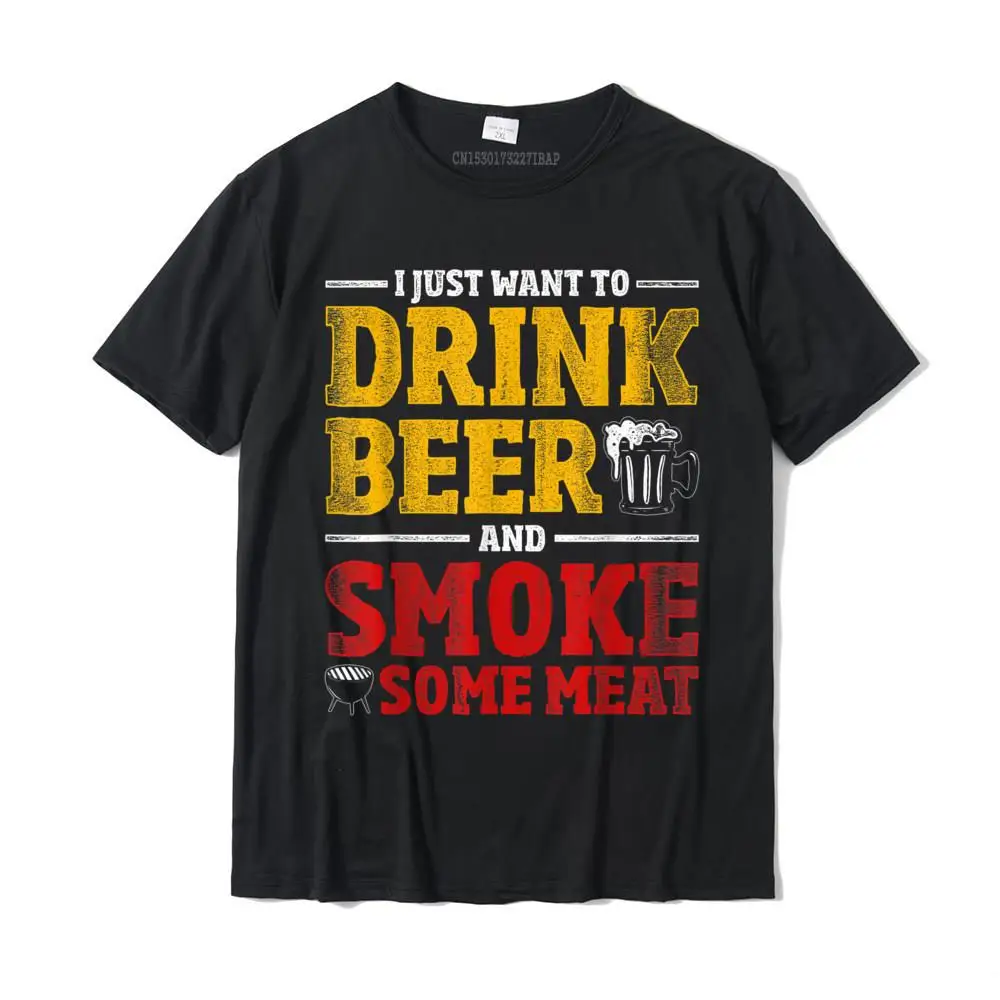 Funny BBQ Chef Beer Smoked Meat Lover Gift Grilling BBQ T-Shirt T Shirts Printing Funny Cotton Tops & Tees Autumn For Men