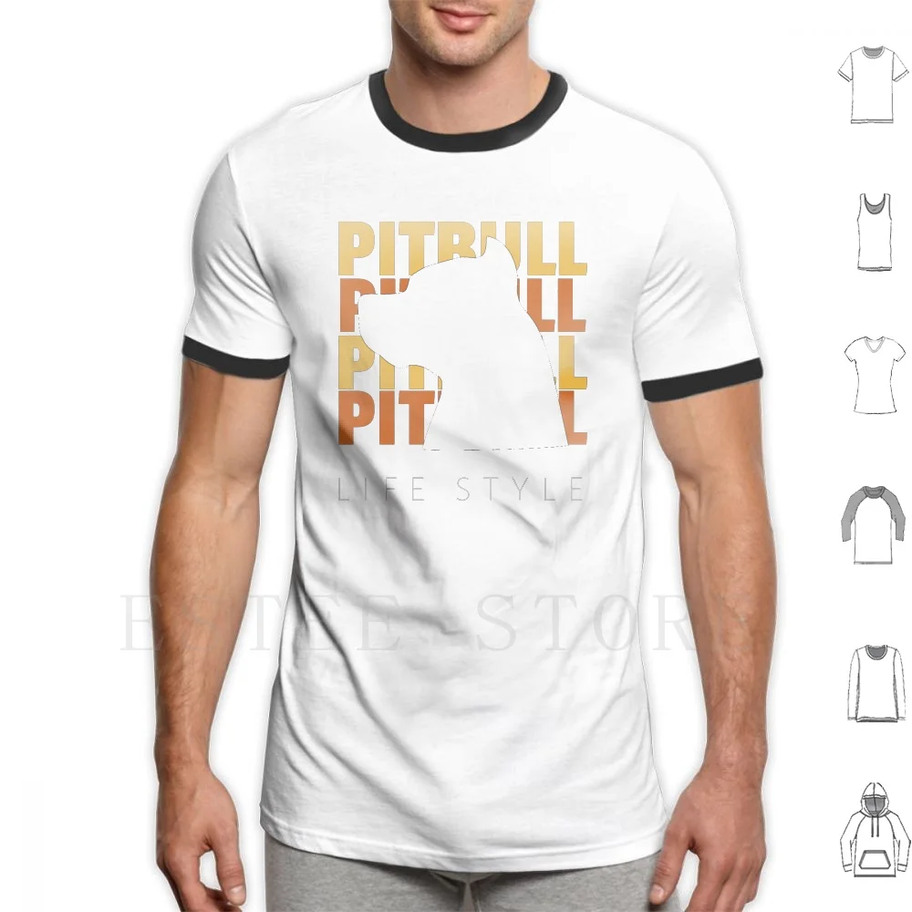 Camiseta de algodón con estampado Pit Bull Life Style, diseño de perro, animal, mascota, Bully Pit Bull, Pit Bull de nariz roja, Pit Bull de nariz azul, divertida