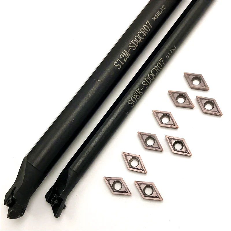 S08K -SDQCR07 S10K -SDQCR07 S12M -SDQCR07 S16Q -SDQCR07 Nội Bộ Dụng Cụ Xoay Giá Đỡ DCMT0702040 Carbide Miếng Lót máy Tiện Dụng Cụ