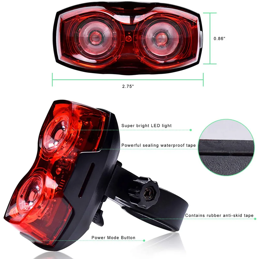 Bike Taillights Bright 100 Lumens Bicycle Battery LED Rear Light Easy to Install Road MTB Cycling Safety Flashlight Accessories - Image 4