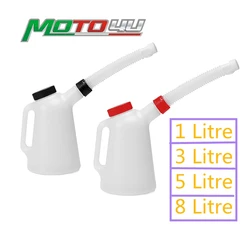 1PC Universal Garage Oil Fuel/Oil Measuring Jug With Flexible Spout For Car Motorcycle Plastic Oiler Oil Pot 1L/3L/5L/ 8 Litre
