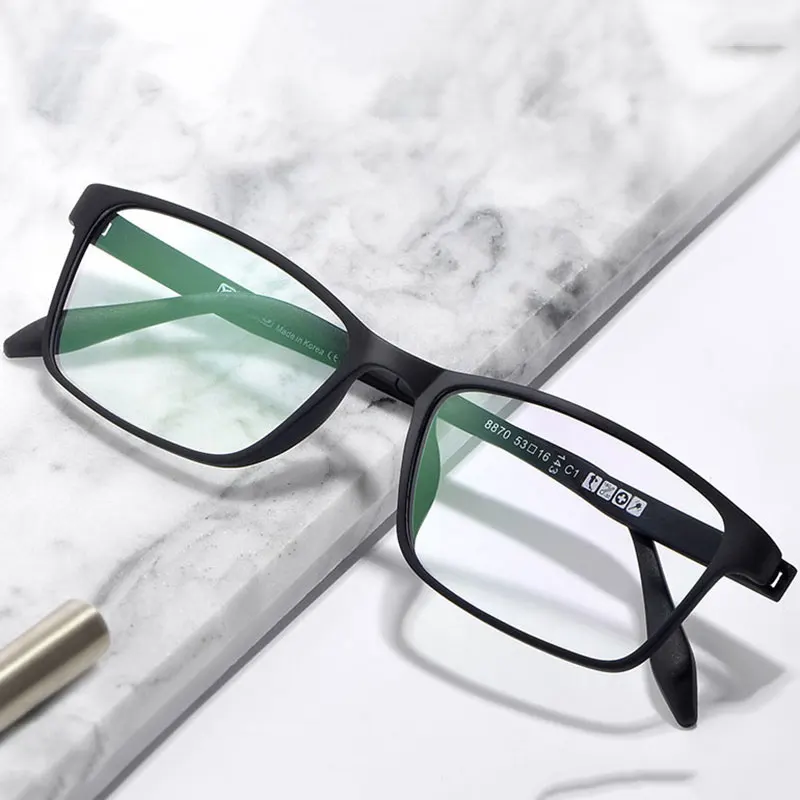 Full Rim TR90 Frame Glasses For Man and Woman with Ultra Light Square Frame Fashioanal Myopia Spectacles