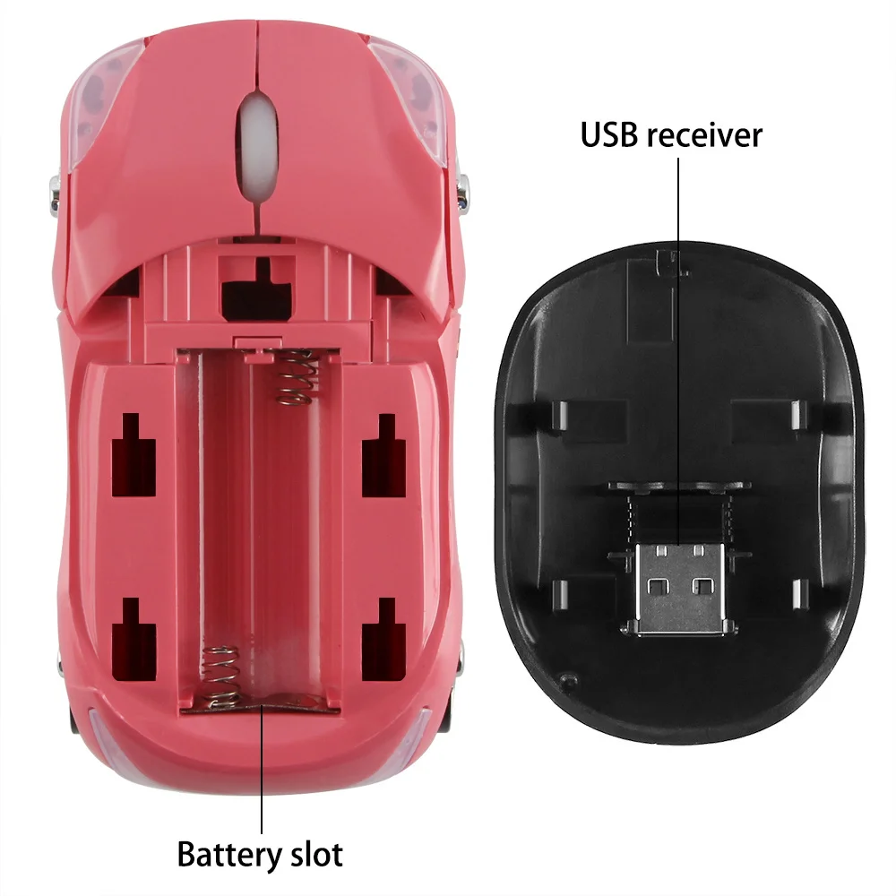 CHUYI Mini Mouse Wireless Car Shape Mause 2.4G 1200 DPI 3D Mouse carini con ricevitore USB Regalo di gioco per PC portatile Notebook per bambini