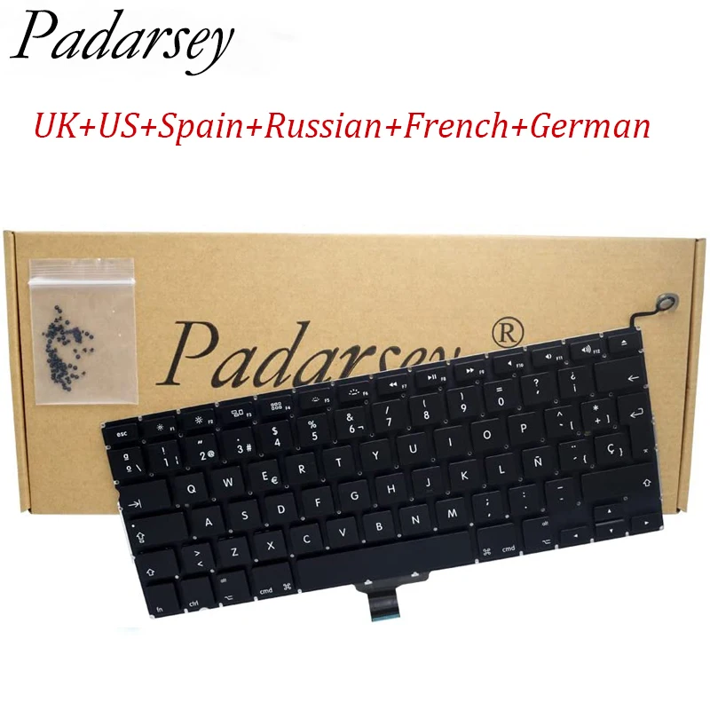 Pardarsey – nouveau clavier rétroéclairé pour MacBook Pro 13.3 "A1278, avec vis, US, UK, espagne, français, Ru, 2008 – 2015