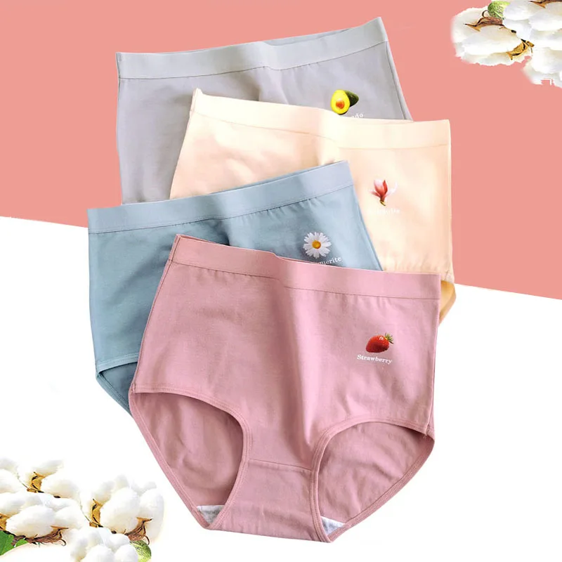 6pcs Women's underwear cotton Panties high waist high quality lingerie breathable wholesale large size 40-90kg cute Briefs