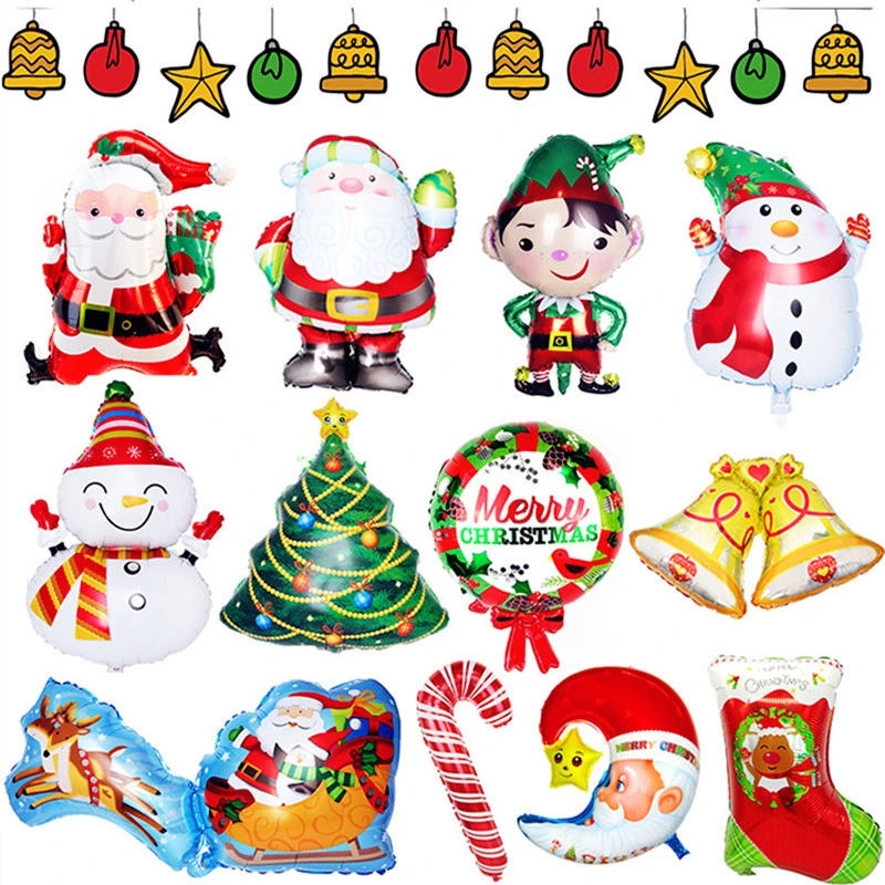 

1pc Large Santa Snowman Elk Christmas Bear Penguin Snowflake Aluminum Film Balloon Christmas Party Decoration Balloons