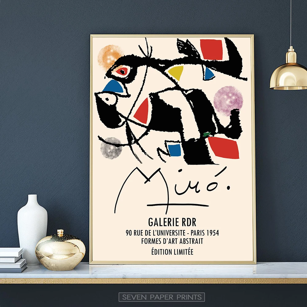 Joan miro exposição cartaz da lona arte impressão pintura parede nordic fotos e impressões fotos de parede para sala estar decoração casa