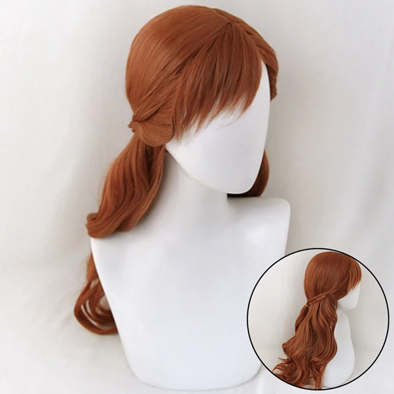 Cosplay Wig Braid Wigs Hair Long Brown Curly Cosplay Carnival Party Props Halloween Heat Resistant Synthetic Wig + Wig Cap