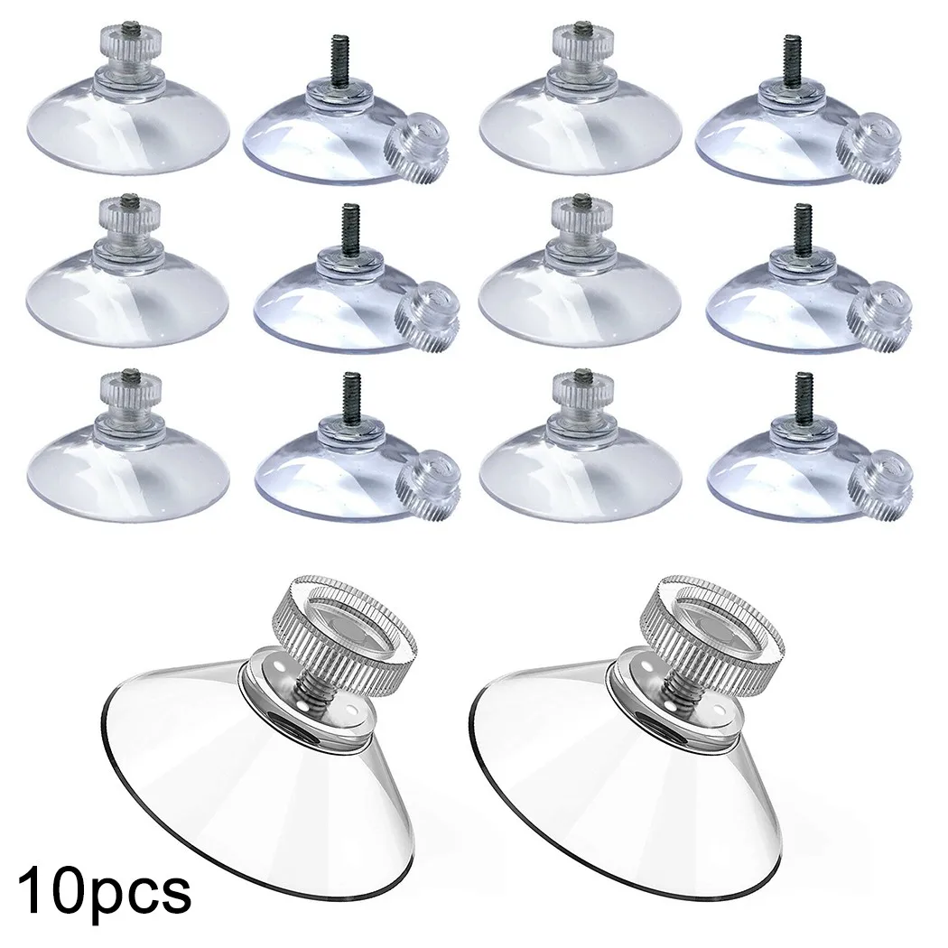 

10PCS Mushroom Head Clear Suction Cups Thumb Nut Strong Vacuum Suckers PVC Kitchen Bathroom Window Wall Car Hooks 41mm