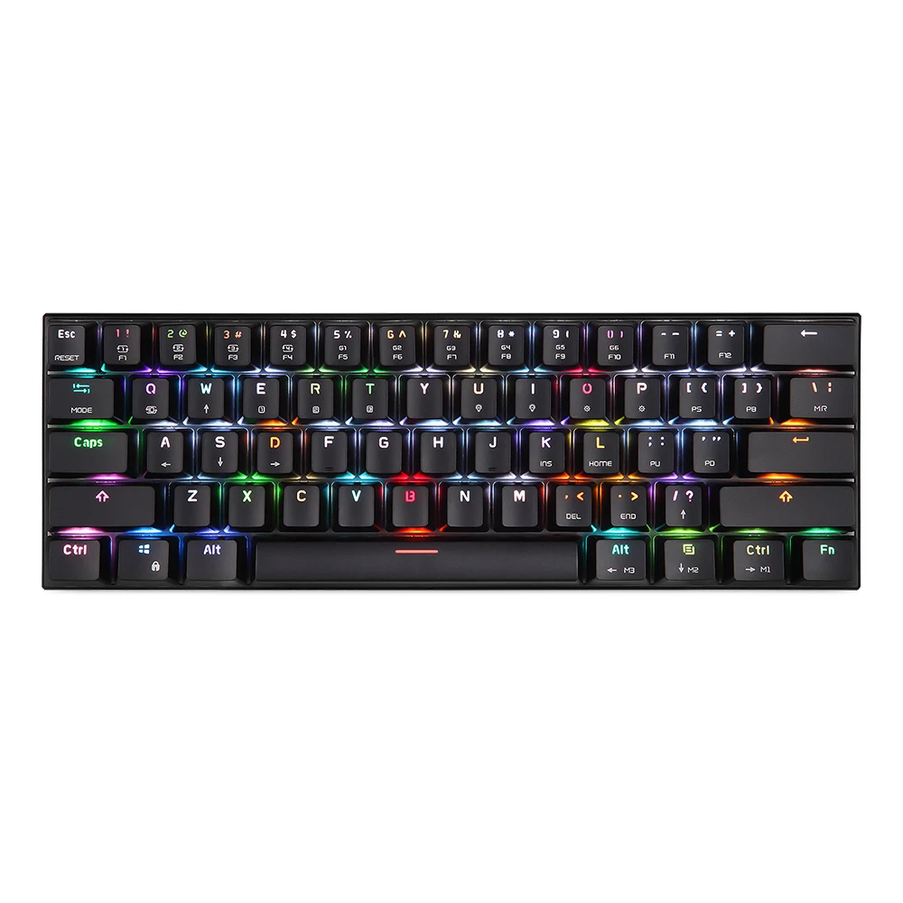 Motospeed CK62 61 Keys RGB Mechanical Keyboard USB BT 3.0 Dual Mode Gaming Keyboard with Blue/Red OUTEMU Switch Long Durability