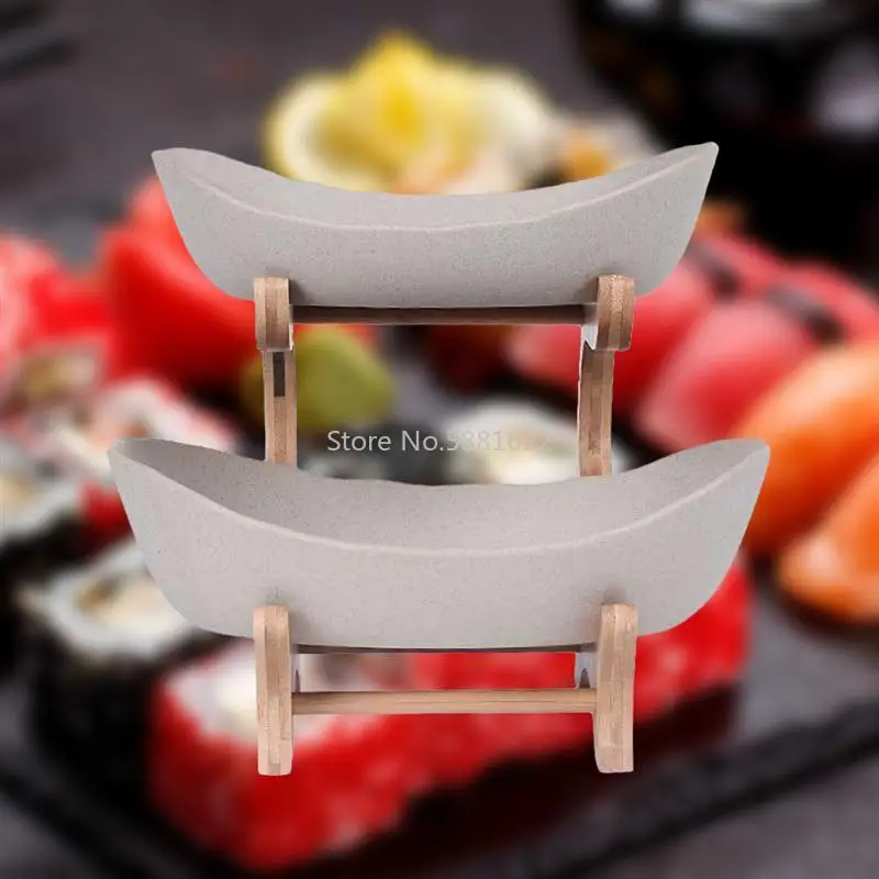 1pcs Ceramics Wood Frame Fashionable Dry Fruit Dish Sushi Dish Dessert Rack for Home Store Hotel