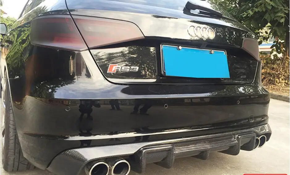 Carbon Fiber Rear Bumper Lip, Auto Car Diffuser Fits For Audi A3 S3 RS3 Hatchback 2014 2015