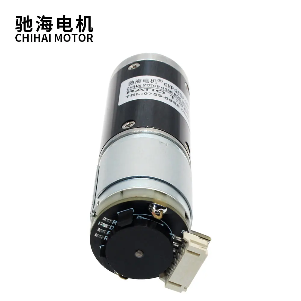 28mm DC12V 24V Low Speed Planetary Gear Reduction 365 Motor With 11PPR Encoder For Medical Equipment