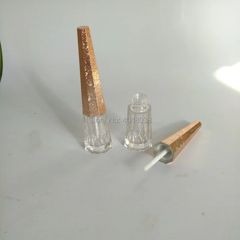 

Empty Lip Gloss Tubes Clear Cone Shaped Silver Crack Gold Empty Cosmetic Containers Refillable 5 ML Lipgloss Wand Tubes 10/25pcs