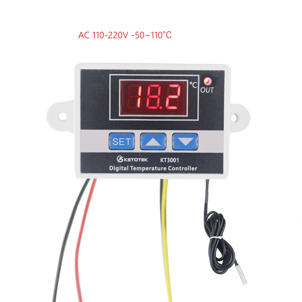 Digital Thermostat Regulator KT99 AC 220V 12V 24V 10A Direct Output  Microcomputer Temperature Controller Switch NTC/K Sensor