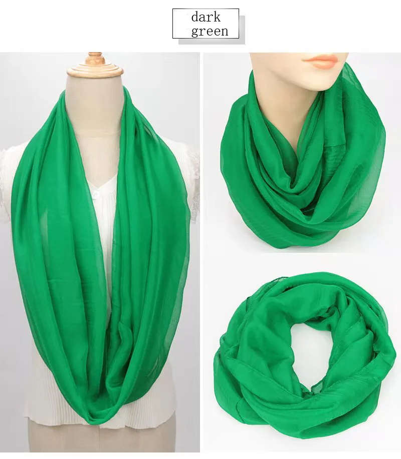 Spring Autumn Chiffon Hedging Bib Pure Color Wild Neck Scarf Women's Soft Light Breathable Decorative Beach Sunscreen Gauze D62