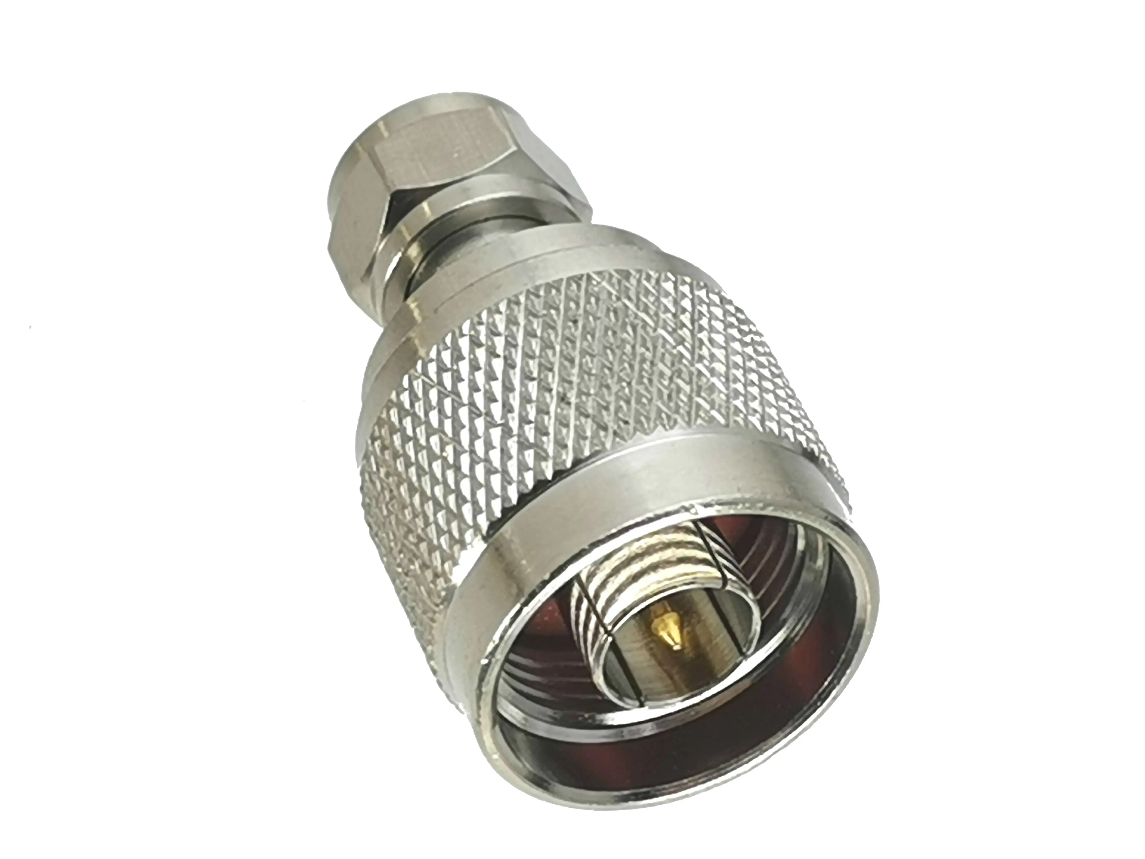 10Pcs Connector Adapter F Tv Stekker Naar N Male Plug Rf Coax Converter Straight Nieuwe Messing