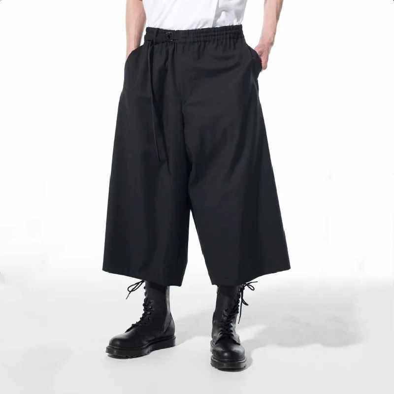 

Men's Casual Pants Wide Leg Pants Straight Pants Spring And Autumn New Black Loose Nine-Point Design Trend Versatile Pants Skirt