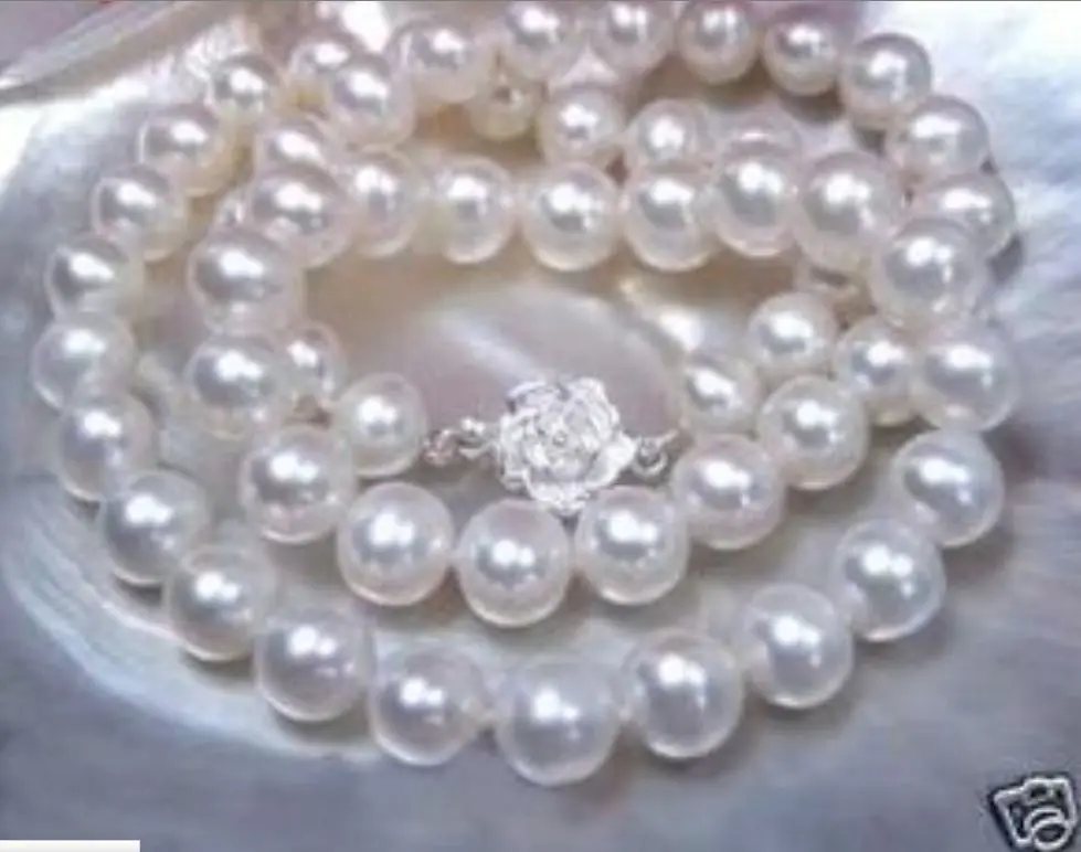 

Wholesale 8-9mm White Akoya Cultured Pearl Necklace 17.5" AA AAA