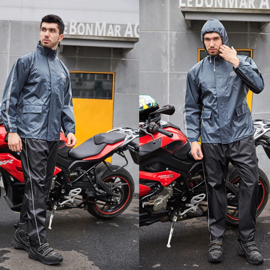 

SFK 2022 NEW Motorcycle Raincoat Rain Pants Split Suit Cycling Waterproof Jacket Motocross Racing Rider Two Color Free Shipping