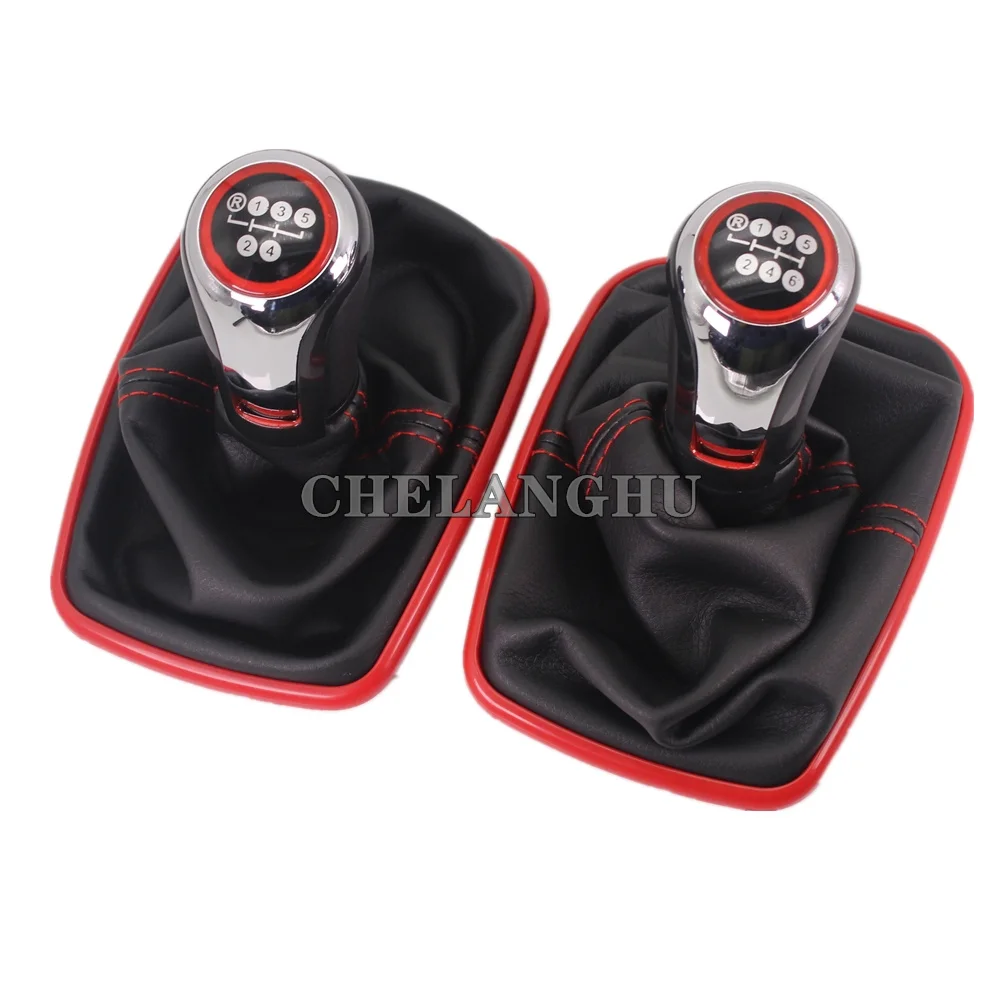 

For VW Golf 4 GTI GTD Jetta 4 Bora 1998 1999 2000 2001 2002 2003 2004 2005 5 / 6 speed 12mm Gear Shift Knob With Leather Boot