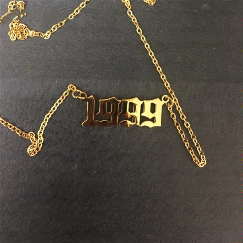 Jewelry Special Date Year Number Necklace for Women 1995 1996 1997 1998 1999 2000 from 1980 to 2019 Collares Mujer