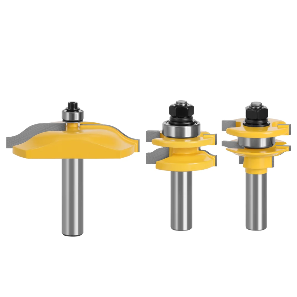 Imagem -06 - Grande Rail e Stile Ogee Lâmina Cortador Painel Gabinete Router Bit Grupo Faca Tenon Porta Ferramentas de Madeira Pcs 12 mm na Haste 03133