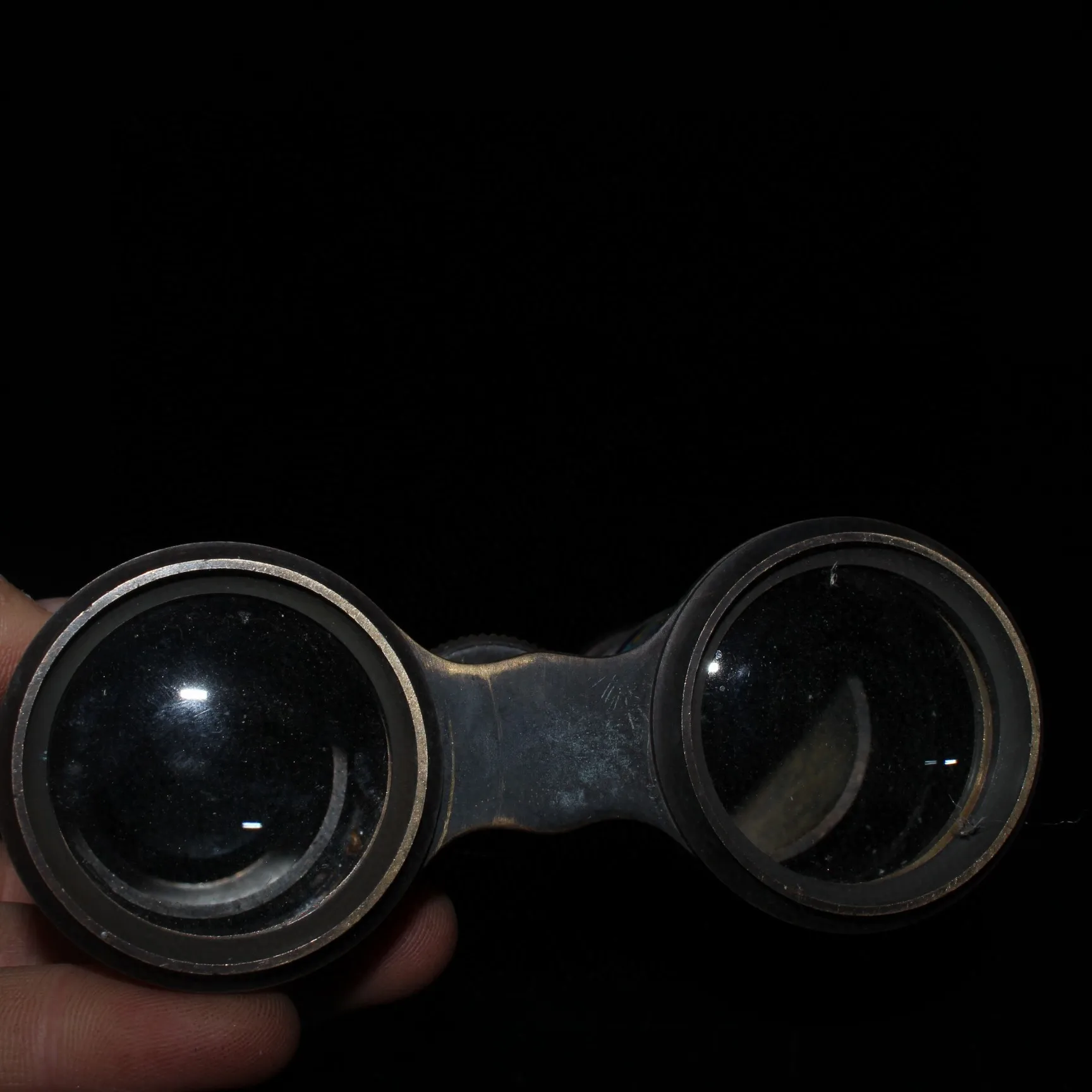 China Old Beijing Old Goods Cloisonne Pure Copper Binocular Telescope