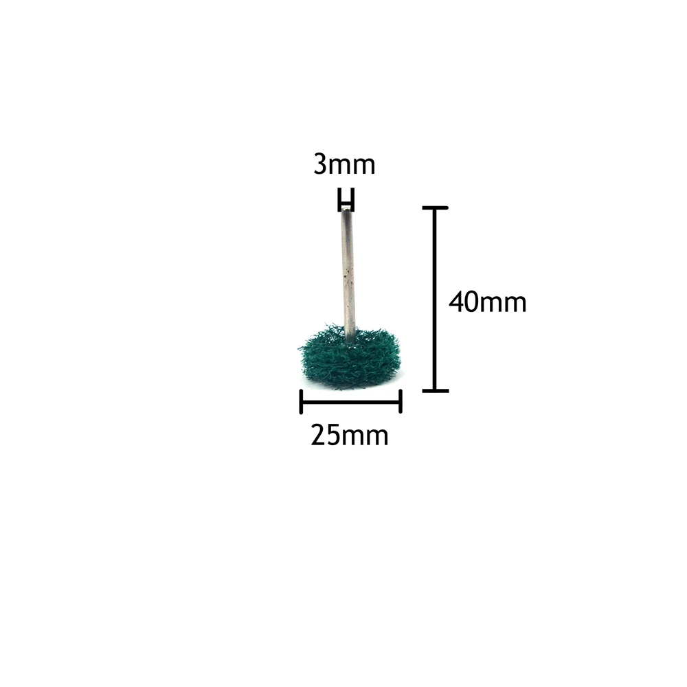 POLIWELL – disque de ponçage en Fiber de Nylon, brosse à récurer, tige de 3mm, pour outils rotatifs, 1 pouce, 25mm, 10 pièces
