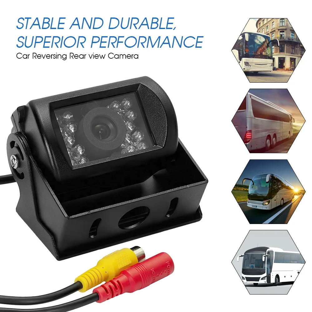 Car Van Security Rear View Camera Waterproof 18 IR LED Night Vision Reversing Adjustable Camera for Car Trucks Caravans Buses