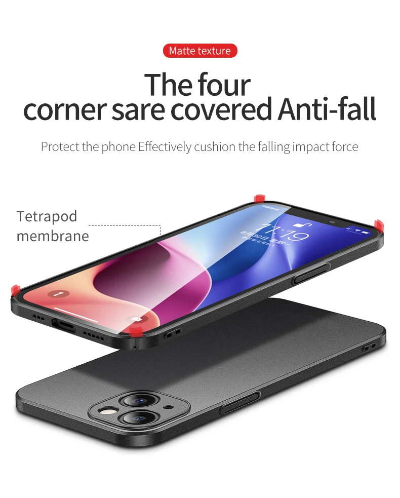 Hüllen für APPLE iPhone 17 16 17e 16e 15 14 13 12 Pro Max Mini Plus Air Ultra Slim Matte Hülle aus Hartplastik Stoßfeste Abdeckungen – Detail 9