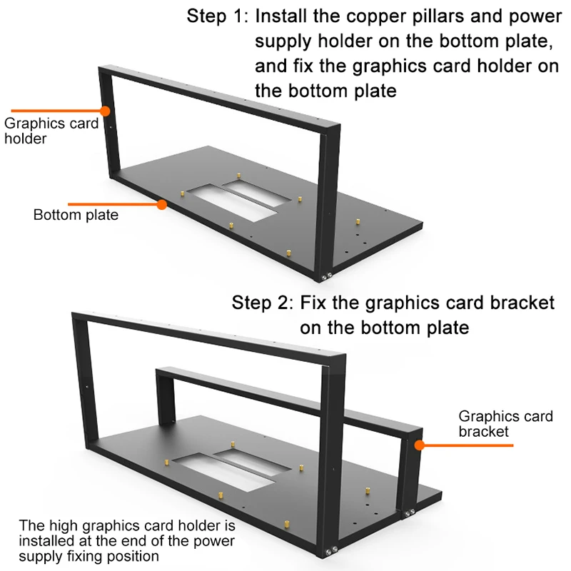 Mining Case Rack Motherboard Bracket Open Mining Rig Frame ETH/ETC/ZEC Ether Accessories Tools for 8 GPU Rack Only