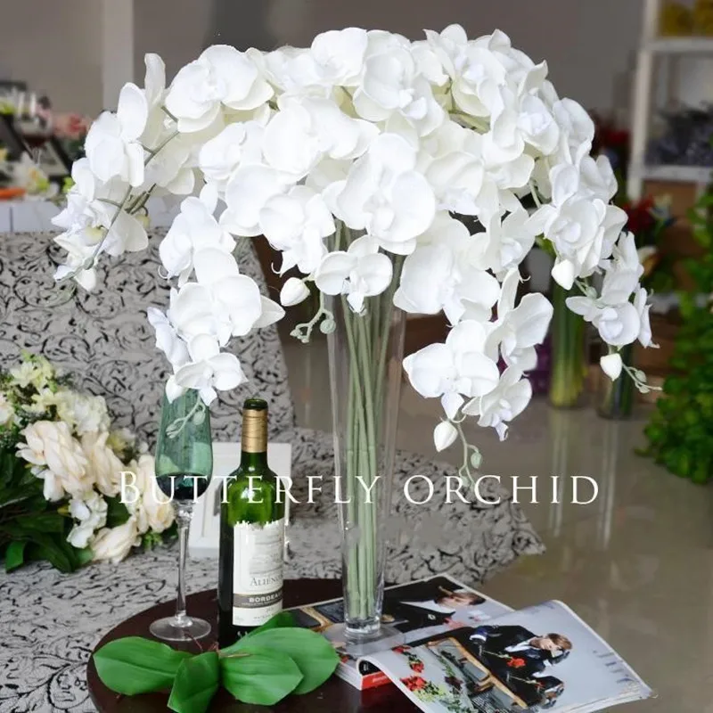 

Elegant Artificial Phalaenopsis Flowers 103 cm/40" Length Butterfly Orchid Bouquet For Home Ornament Wedding Decoration 7 Colors