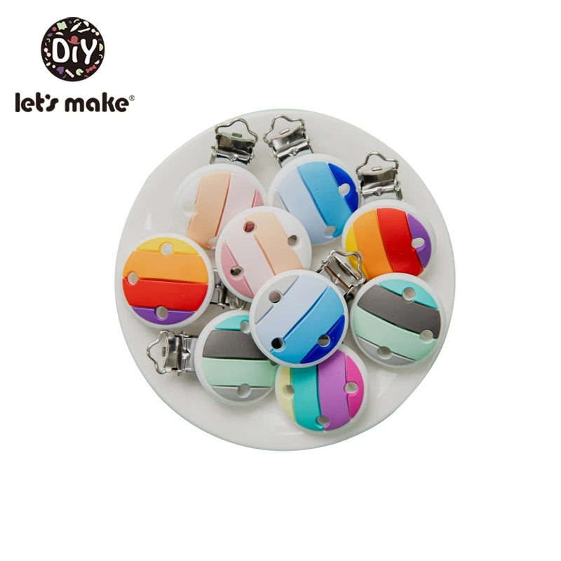 Let'S Make 5PCS Silicone Pacifier Clip Teether Toy Accessories Free BPA Food Grade For Kid Chewing Necklace Beading DIY