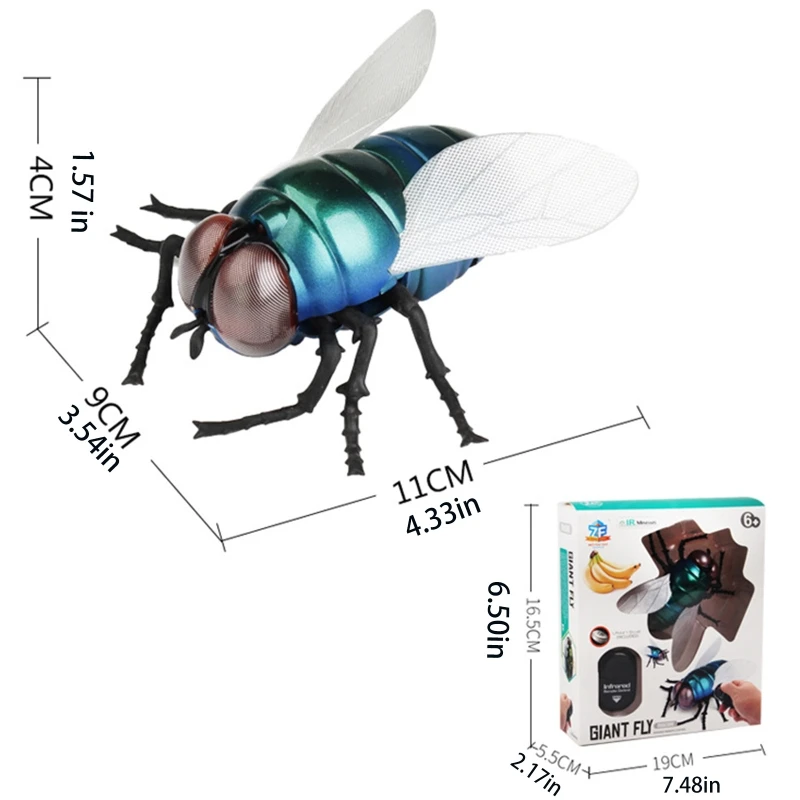 Electric Fake Flies Toy Simulation Insect Crawling Remote Control Flies Party Favors Birthday Gifts for Kids Boys Girls