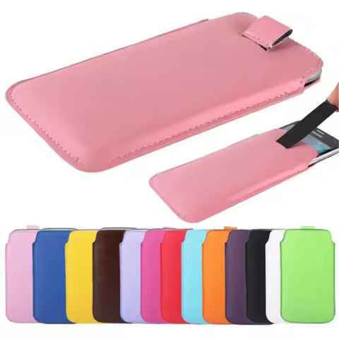 Universal Pull Tab Phone Case Pouch For Samsung Galaxy S24 S25 S23 S22 S21 S20 Plus Note 8 9 A15 A51 A32 A52 A54 A55 Cover