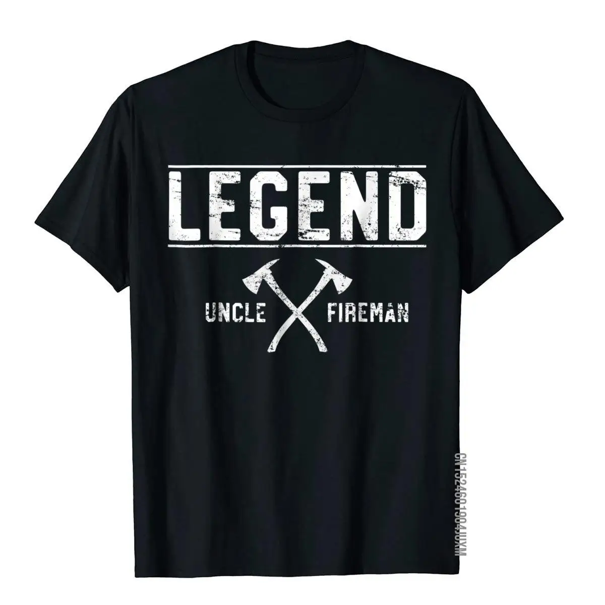 Mens Uncle. Fireman. Legend. Firefighter T-Shirt Gift Custom Cotton Men Tops Shirt Casual Graphic T Shirt