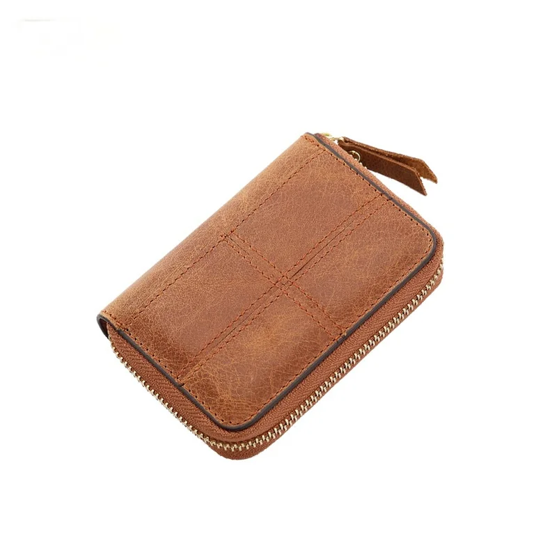 

The first layer of cowhide organ card case RFID anti-theft women's card holder men's card case multifunctional leather wallet