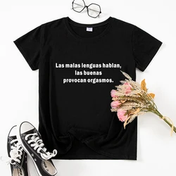 Evil tongues speak good tongues provoke orgasms Hipster camiseta de mujer básico tee Short sleeve Women tshirt summer tops
