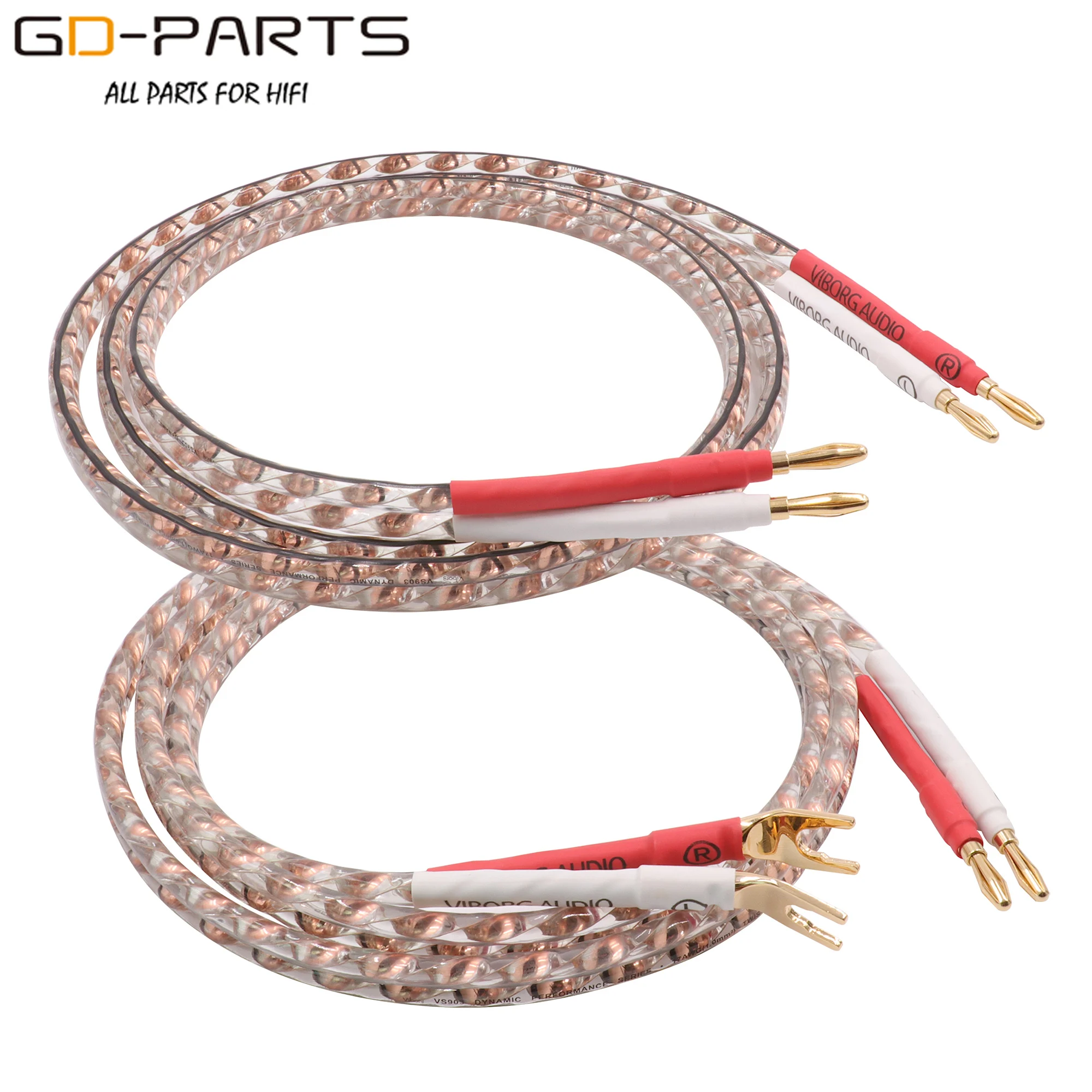 5N OFC Banana plug Speaker Cable Banana To Spade Fork Connector For Hifi Audio AMP Home theater