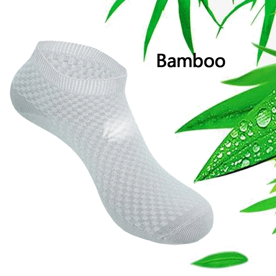 Chaussettes de cheville en Fiber de bambou pour hommes, lot de 5 paires, respirantes, absorbantes, déodorantes, décontractées, tailles 38 à 45