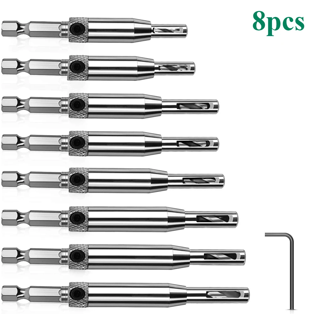 4/7/8 Pcs HSS Core Drill Bit Set Hole Puncher Hinge Tapper for Doors Self Centering Woodworking Power Tools