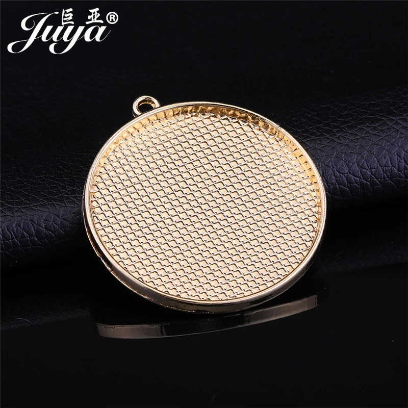 

20PCS Cabochon Pendant Base Settings 40mm Blank Tray For DIY Jewelry Making Accessories Necklace Keychain Components