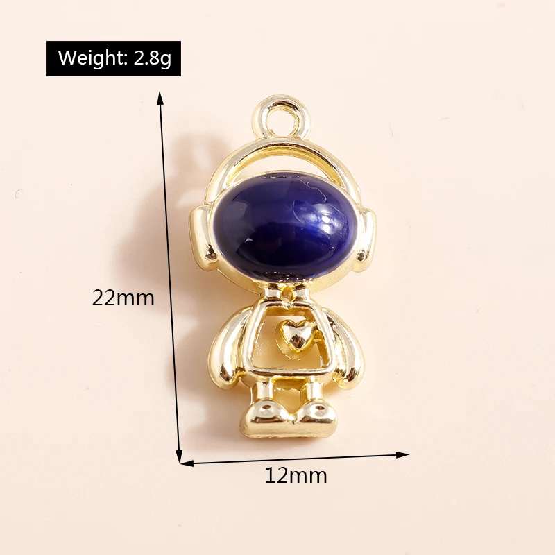 Leslie 5 stücke exquisite Perle Kristall Sonne Mond Sterne bezaubert Rakete Astronauten Anhänger für DIY Schmuck Herstellung Zubehör – Detail 15